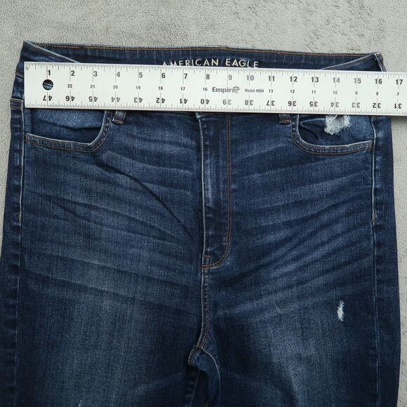 American Eagle Jeans Womens 14 Short Highest-Rise Jegging 26.5" Inseam Destroyed - Picture 15 of 16